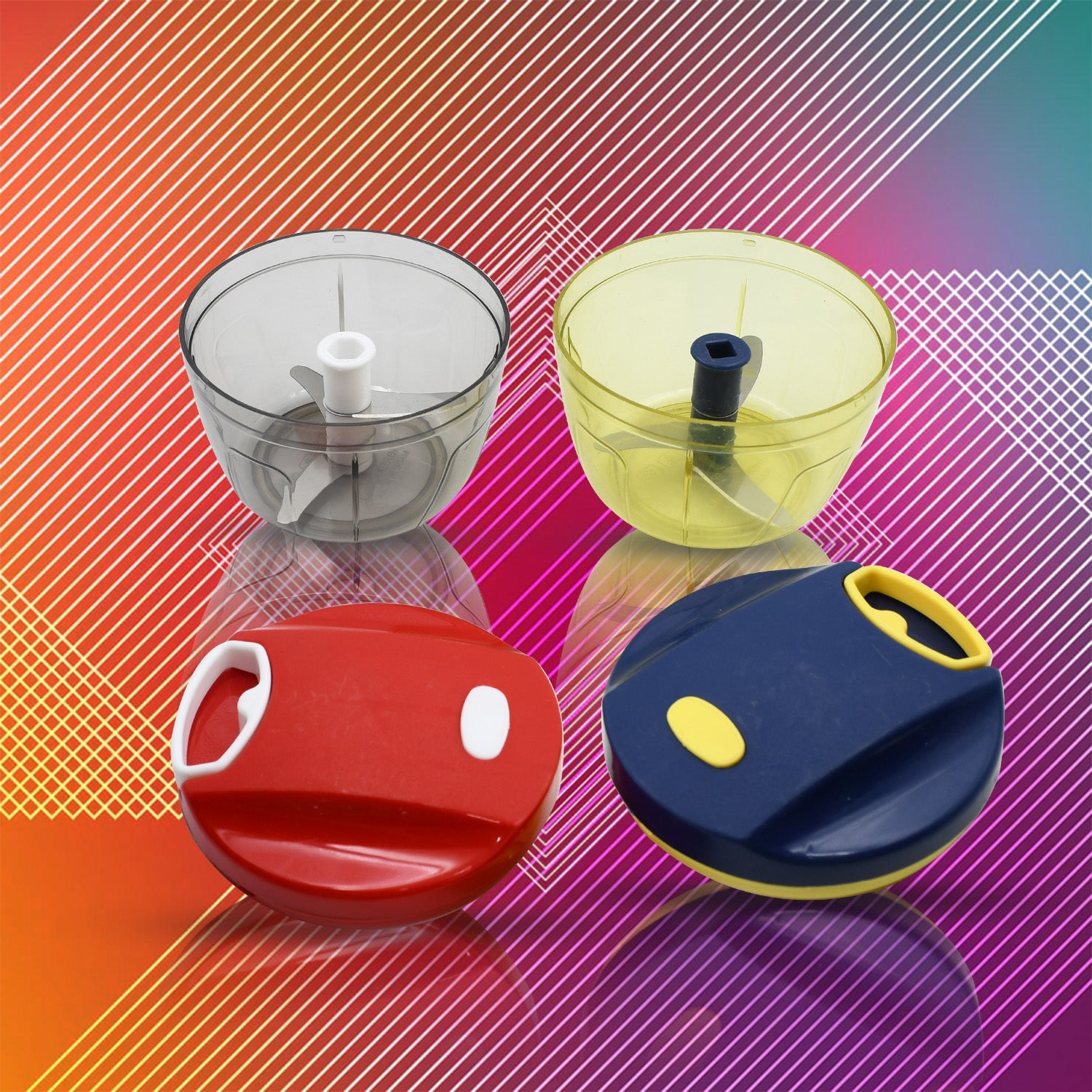 2283 Mix Color Manual Mini Small Plastic Food Chopper Handy Mini Plastic Vegetable Chopper Cutter, Onion Chopper Vegetables for Kitchen Accessories with 3 Blades (375 ml) (Mix 1 Pc) 2283 Mix Color Manual Mini Small Plastic Food Chopper Handy Mini Plastic Vegetable Chopper Cutter, Onion Chopper Vegetables for Kitchen Accessories with 3 Blades (375 ml) (Mix 1 Pc)